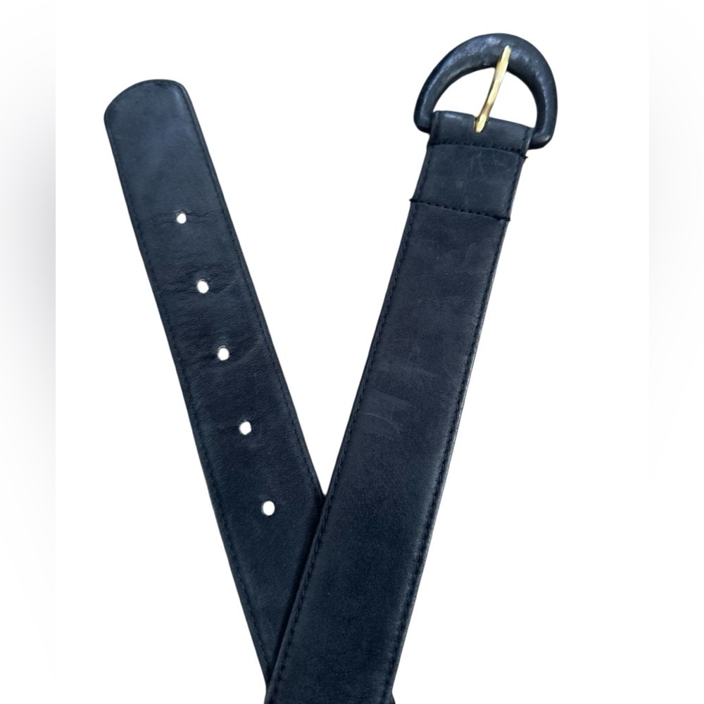 Vintage Echo black slight suede Leather Belt Sz M
